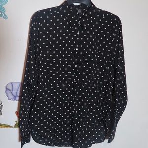 Polka dot button down shirt